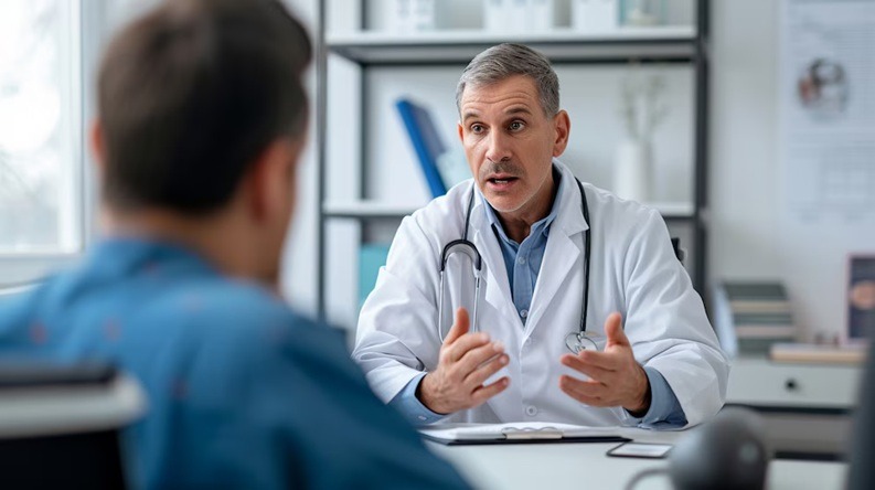 hombre con doctor